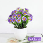 Décoration intérieure bouquet artificiel violet rouge rose jaune pot blanc moderne fête