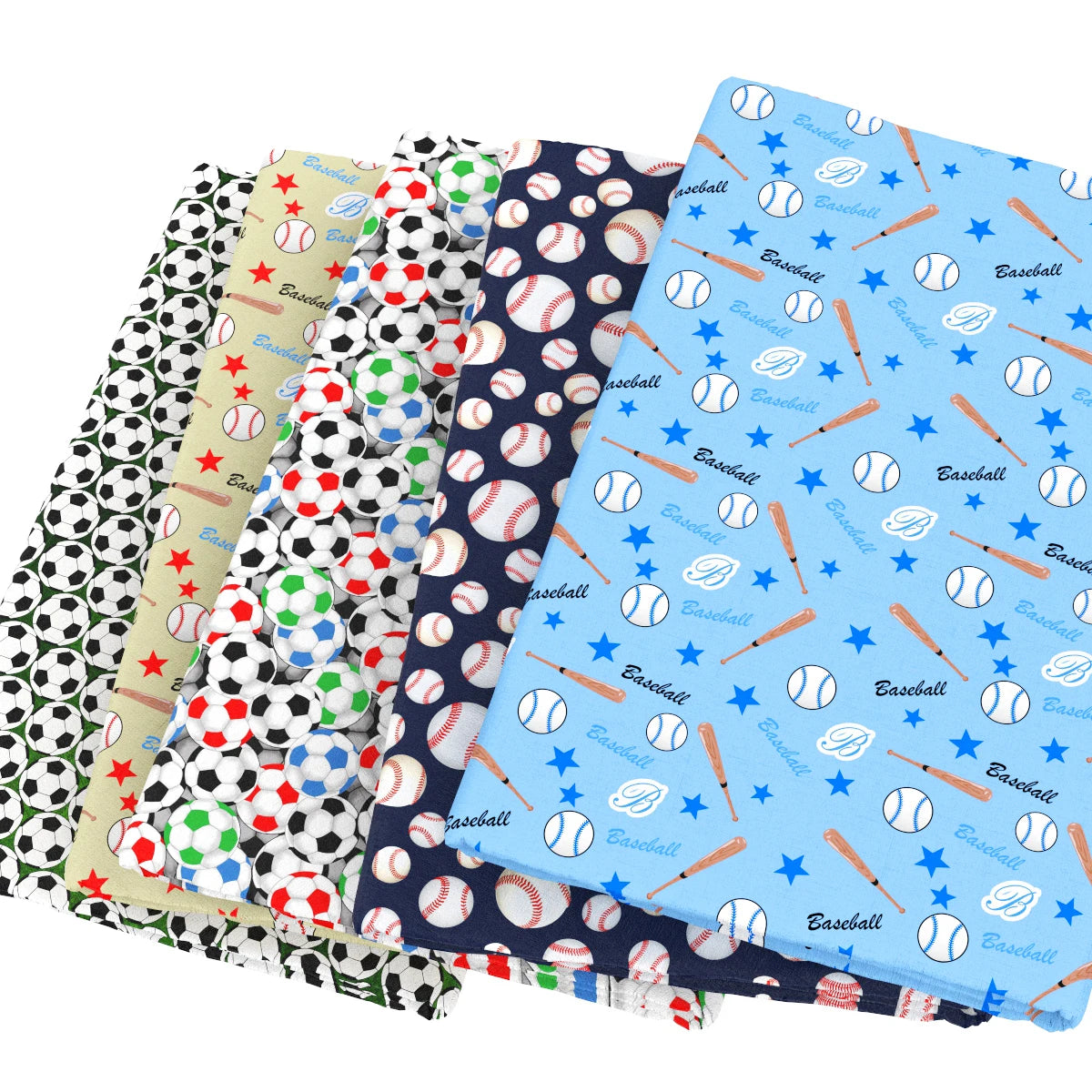 tissu imprimé sport boules baseball basket football coton polyester bricolage couture décoration maison