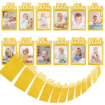 calendrier mural bébé moderne motifs textes imprimés couleurs beige rose jaune minimaliste adhésif