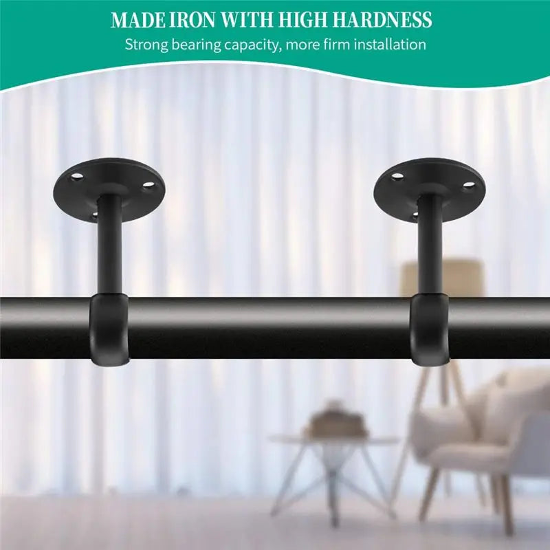 support rideau noir moderne vis fixations rideau fenêtre tringle 1/4 pouces