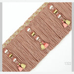 ruban frisé or rouge rose vert gris bordure rideau décoration maison classique