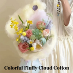 feuilles coton nuageux pelucheuses décoration festive blanches roses jaunes bleues douces 20x80cm