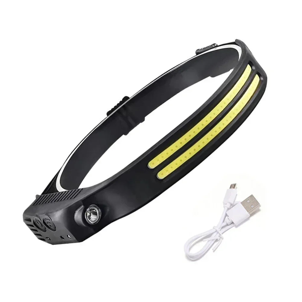 lampe frontale led rechargeable sangle ajustable étanche camping pêche activité