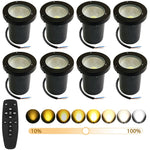 spots led étanches ip65 noirs modernes télécommande extérieur jardin allée