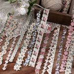 rubans décoratifs vintage blanc rose bleu vert marron fleurs coeurs étoiles animaux romantiques
