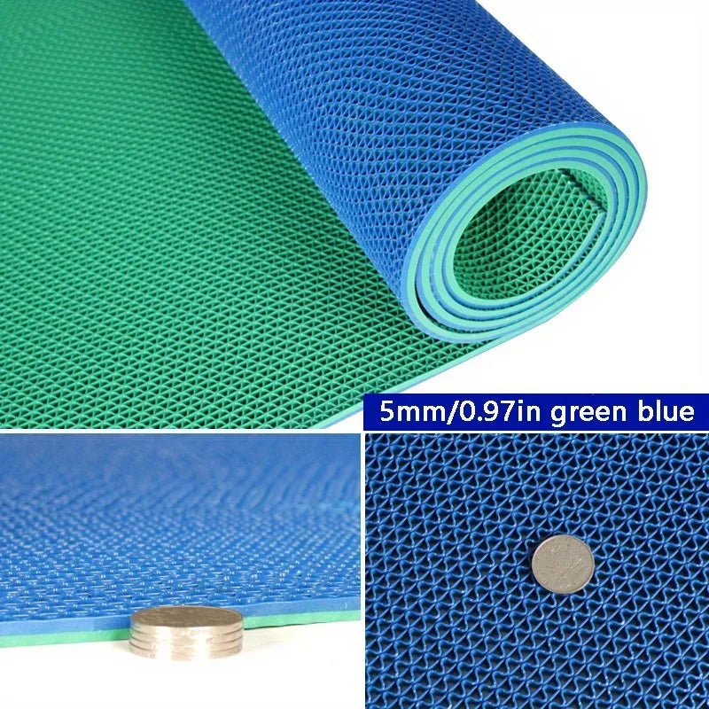tapis sol salle bain pvc moderne bicolore antidérapant respectueux environnement blanc jaune gris vert