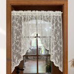 rideaux floral dentelle blanc cassé fenêtre vintage romantique translucent européen chambre