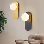 lampes murales modernes jaune gris blanc abat jour sphérique éclairage mural minimaliste chambre cuisine