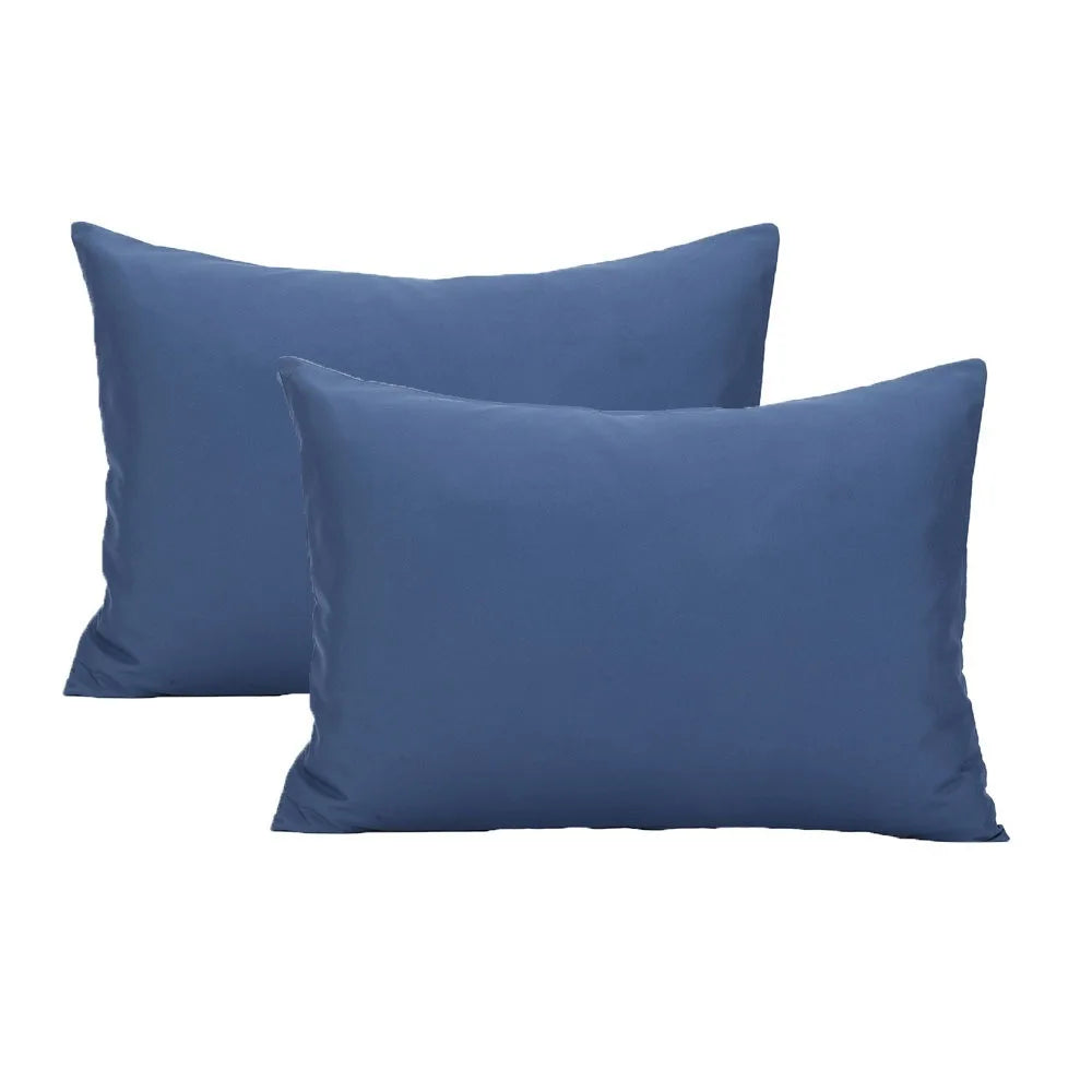 taies d'oreiller polyester coton motif uni bleu marine orange gris moderne fixations pack coussins