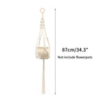 porte plante suspendu macramé blanc coton décoration bohème jardin intérieur balcon maison extérieur