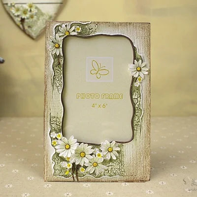 cadre photo vintage floral beige clair fleurs jaunes romantique differentes tailles adhésif