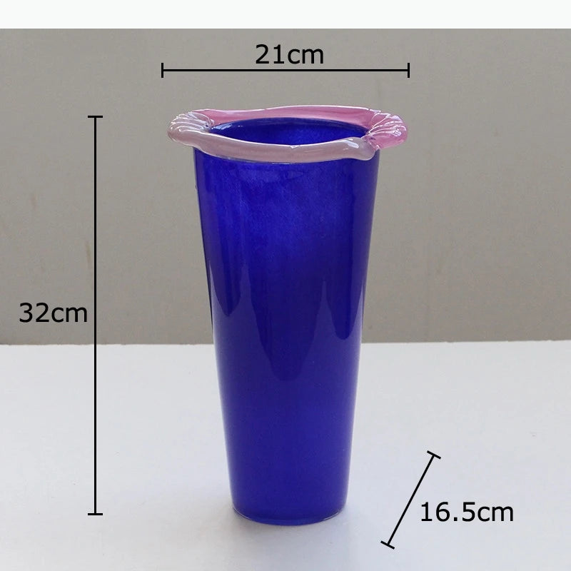 vases verre modernes colorés transparents opaques bols saladiers plats ondulés fleurs fruits table décoration
