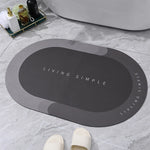 tapis bain super absorbant antidérapant moderne motifs géométriques gris living simple