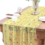 table table fleurée transparente rouge jaune bleu verte fete mariage deco romantique echangement saisonnelle