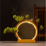anneau lumineux led or rouge feuilles artificielles base métallique moderne artistique festive gifts