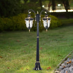 lampe jardin élégante vintage verre transparent ornements dorés extérieur noir doré ip65 led