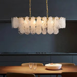 lustre moderne suspension or blanc translucide verre veineux led chambre salon