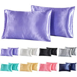 housses coussin satinées bleu marine pièces moderne literie opaques fixations