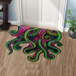 tapis vert rose noir tentacules octopus moderne durable résistant salle bain cuisine