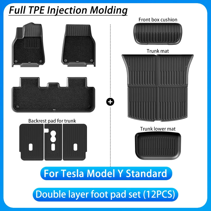 tapis sol voiture tesla model 2025 imperméable anti dérapant noir moderne