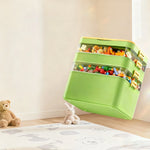 boîtes rangement transparentes empilables jouets colorés moderne poignées vert rose jaune
