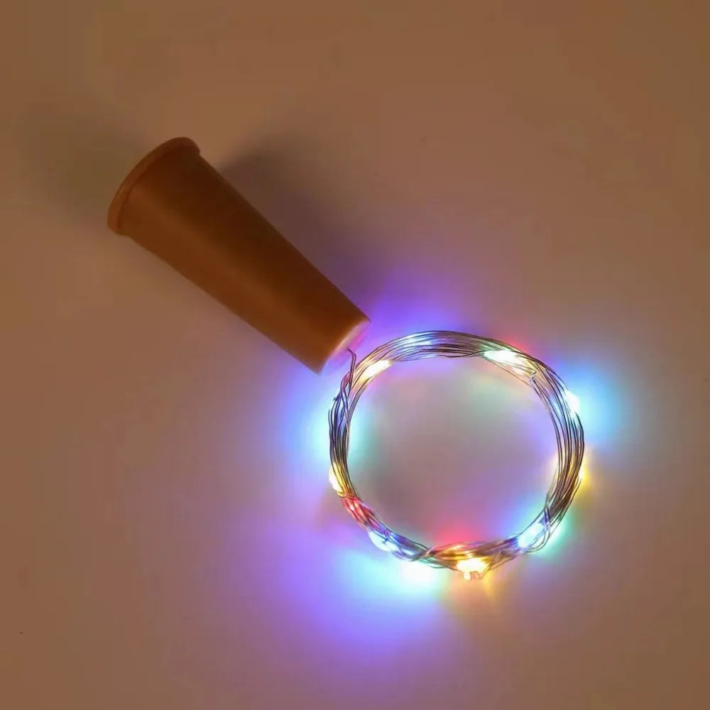 lumières led bouteilles multicolore fil cuivre transparents blanc chaud fête noël