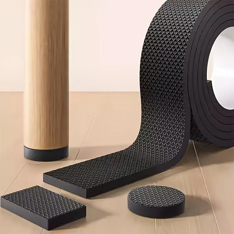 protections anti vibration pieds meubles noir ciseaux rouleau adhésif texturé moderne minimaliste
