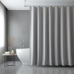 rideau douche moderne polyester opaque plis verticaux gris marron bleu blanc tringle rideau