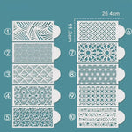 gabarits décoration gâteau blanc motifs géométriques modernes adhésifs reutilisables fondant icing cake decorating stencils