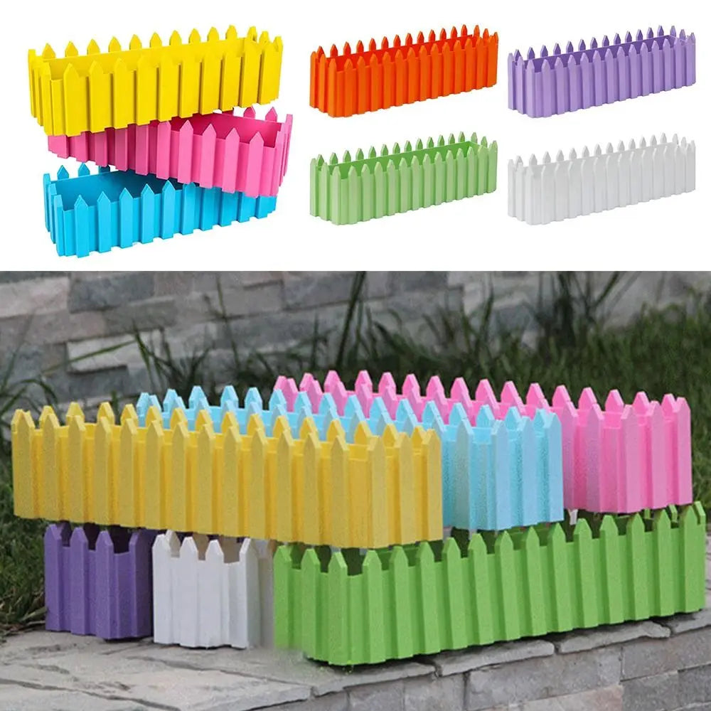 clôture décorative moderne pots fleurs réutilisables jaune rose bleu vert violet blanc