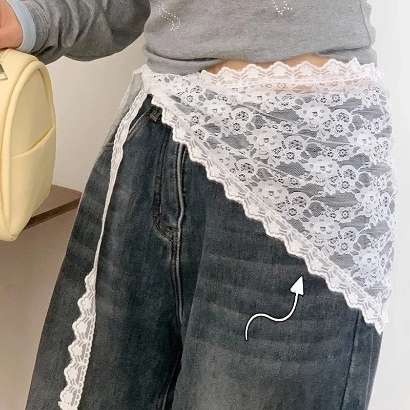 jupe dentelle femme blanc noir vintage romantique décontractée fourreau élastiqueSizeModeFit