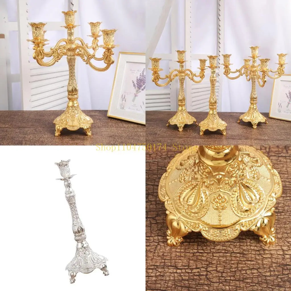 bougeoirs or baroques têtes motifs floraux classiques ornements noël événements