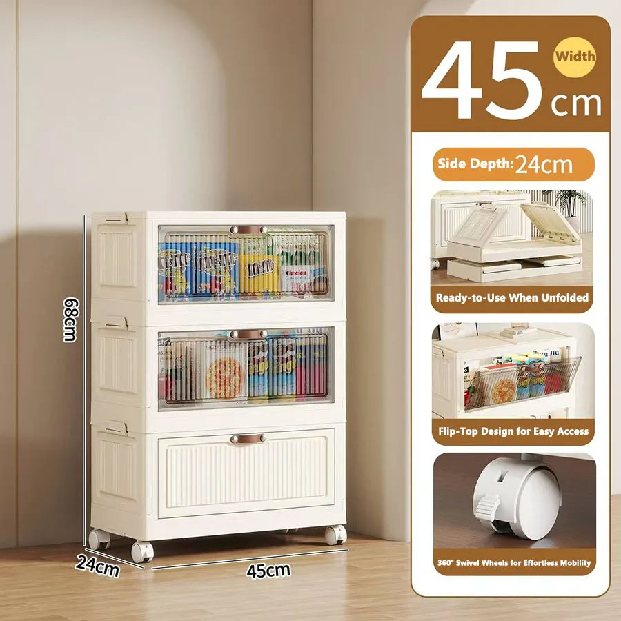 meuble rangement modulable pliable blanc rayures verticales moderne roulettes almacenamiento eficiente