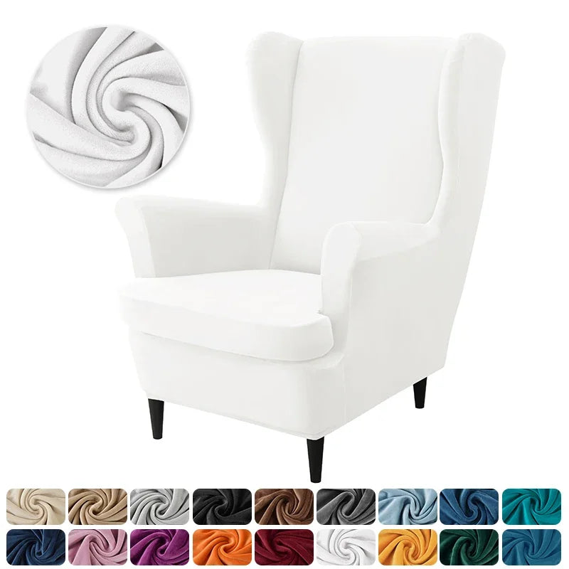 housse fauteuil oreilles velours extensible repose pied salon salon chambre