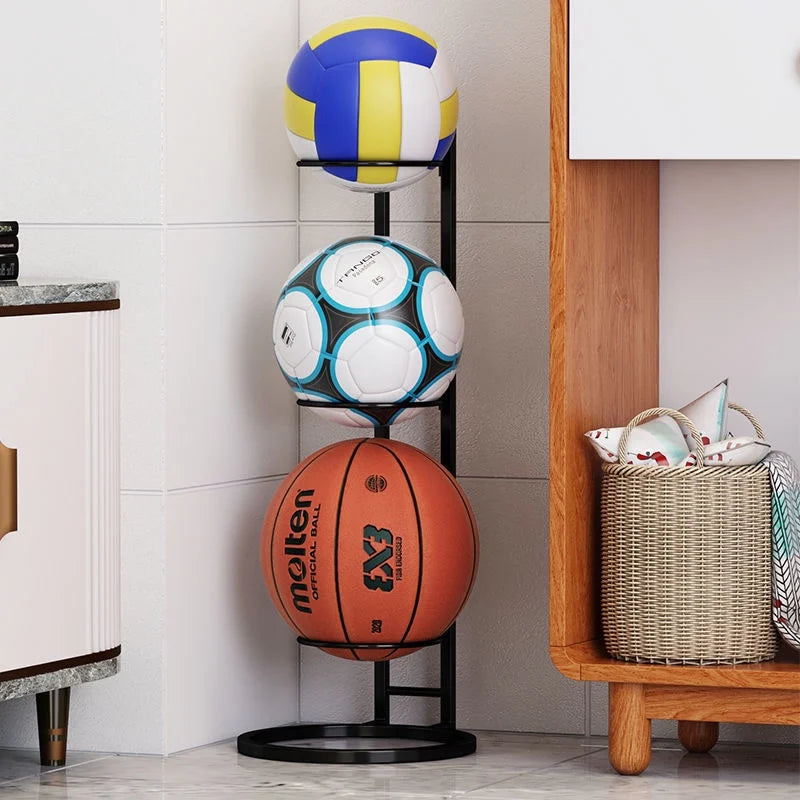 support balles sport moderne blanc noir trois couches intérieur salon volleyball basketball football