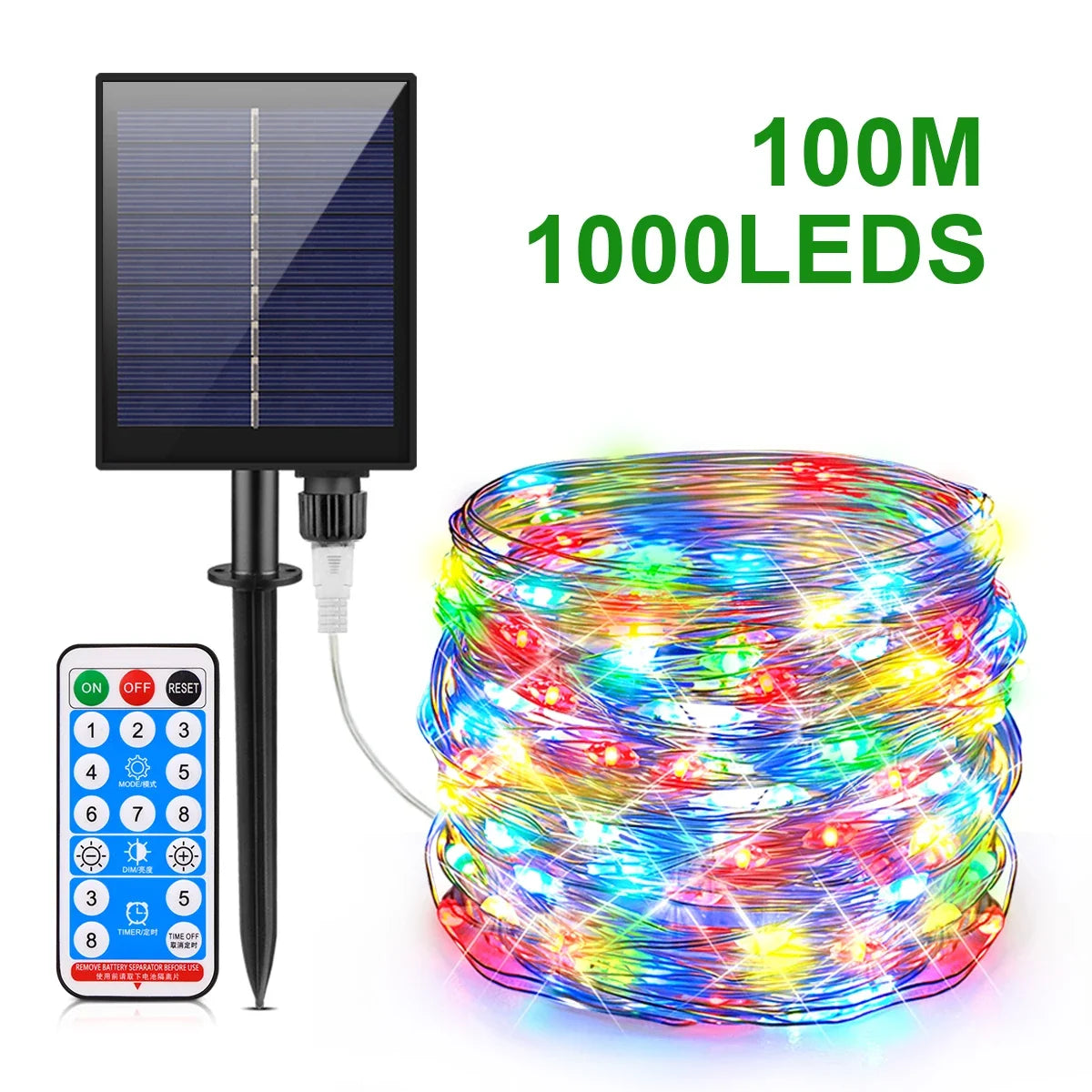 guirlande lumineuse led multicolore fil cuivre moderne autoinstallation extérieure solaire télécommande modes changement rapide