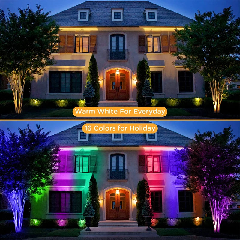 projecteur paysage led noir moderne télécommande ip65 étanche 10w 220v