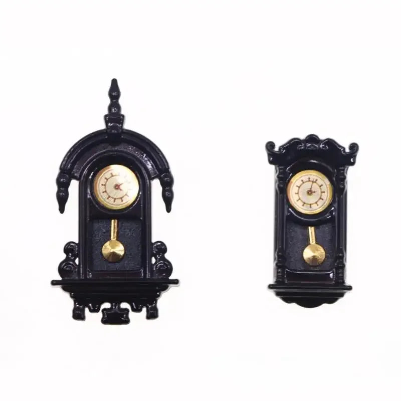 horloges murales vintage ornements dorés métal noir fixations décoration murale ancienne traditionnel unique authentique