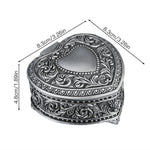 boîte bijoux argentée ornements floraux classique réutilisable rangement bijoux baroque cadenas vintage