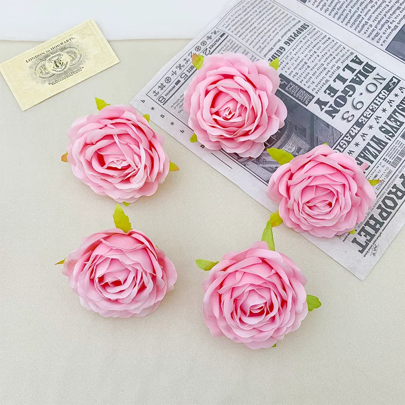 Décoration murale artificielle roses soie classique blanc rose violet romantique