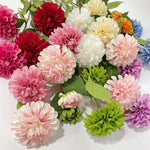 Bouquet fleurs artificielles dahlia rose blanc vert violet orange décoration mariage anniversaireintérieur