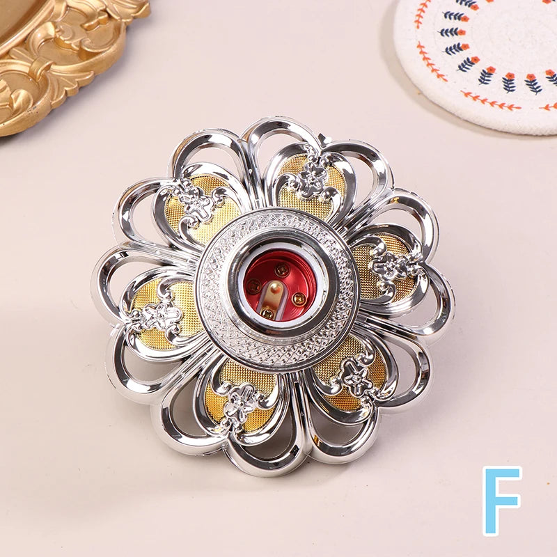 support lampe ornemental baroque or argent rouge ornements floraux motifs géométriques opaques