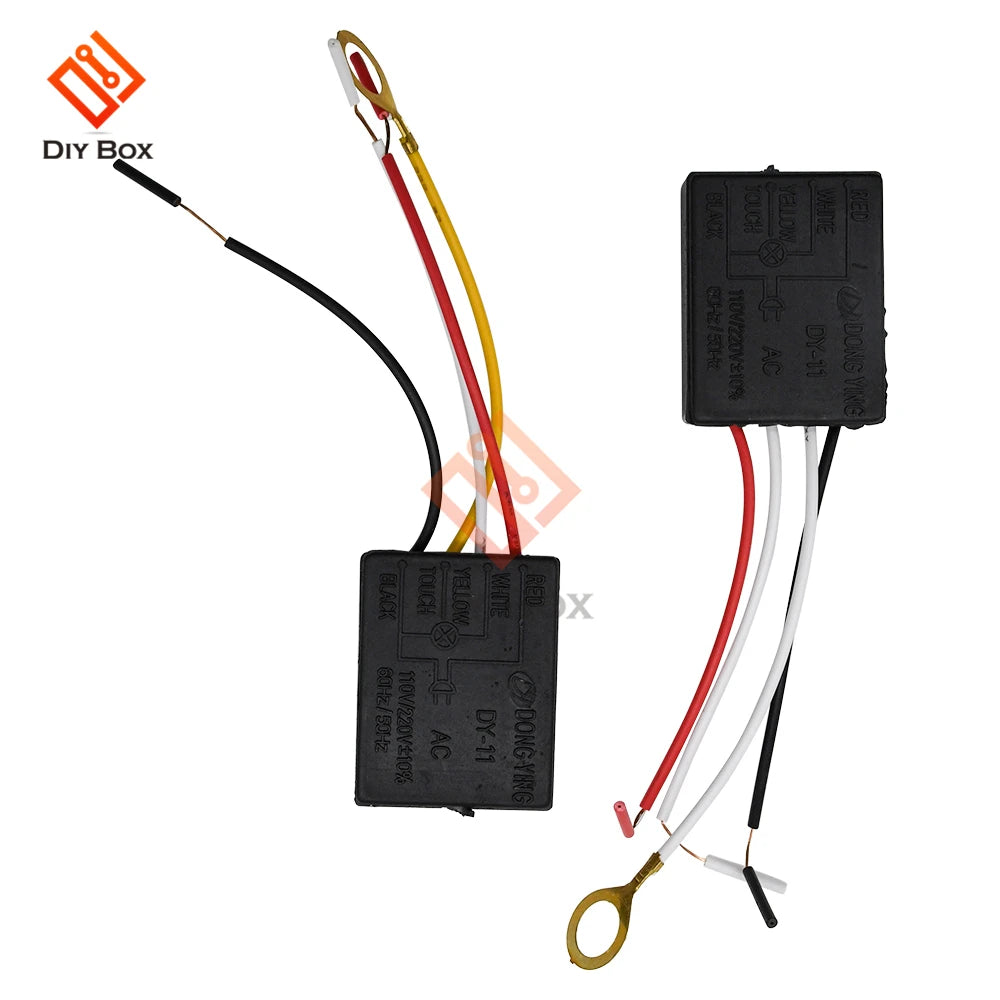 commutateur tactile électronique couleur noire câbles colorés rouge blanc noir