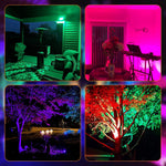 projecteurs led rgb télécommandés lumière moderne noir ip66 220v aluflux249 2000