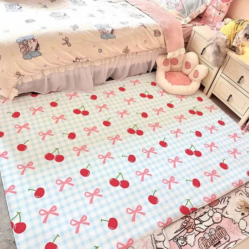 tapis moelleux polyester géométrique moderne fleurs rubans blanc bleu rose noir salon chambreextérieur