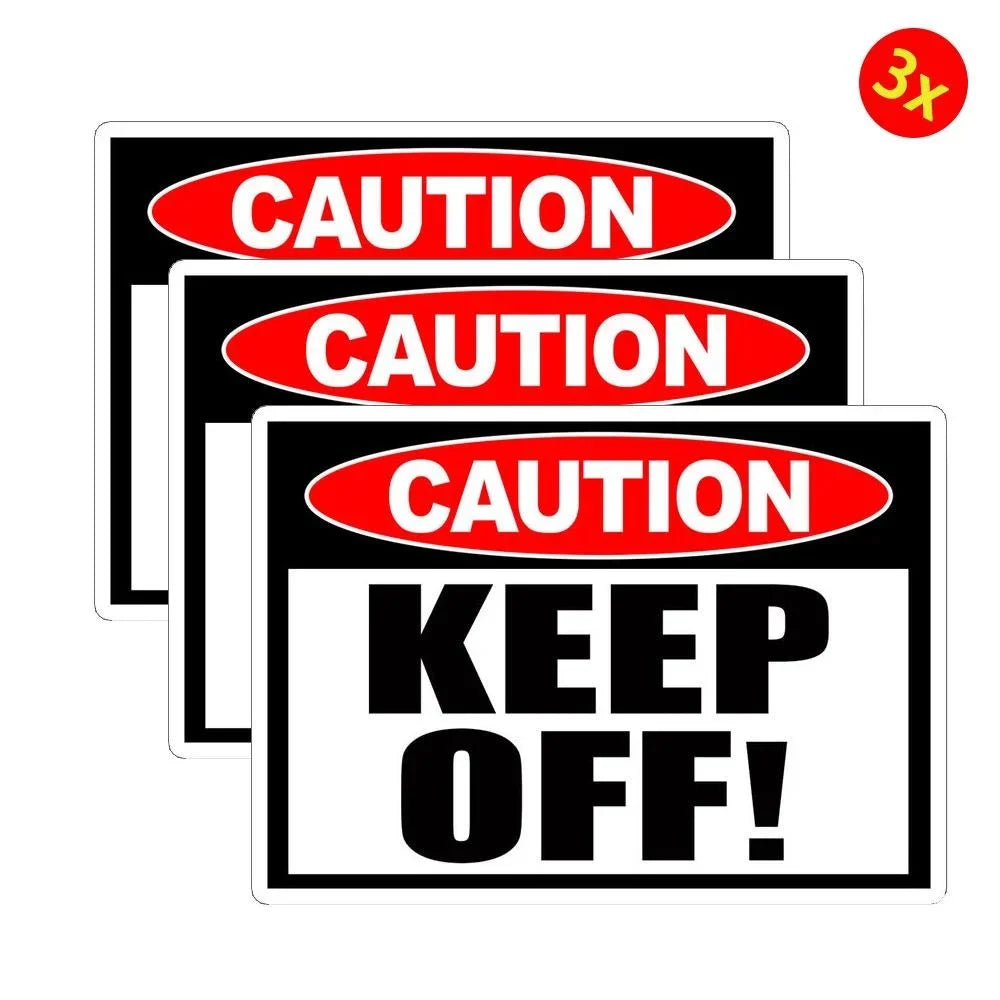 signalisation caution keep off adhésif pvc rouge noir blanc classique graphique porte mur fenêtre