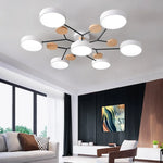 plafonnier led moderne vert blanc gris bois clair circulaire métallique scandinave éclairage intérieur