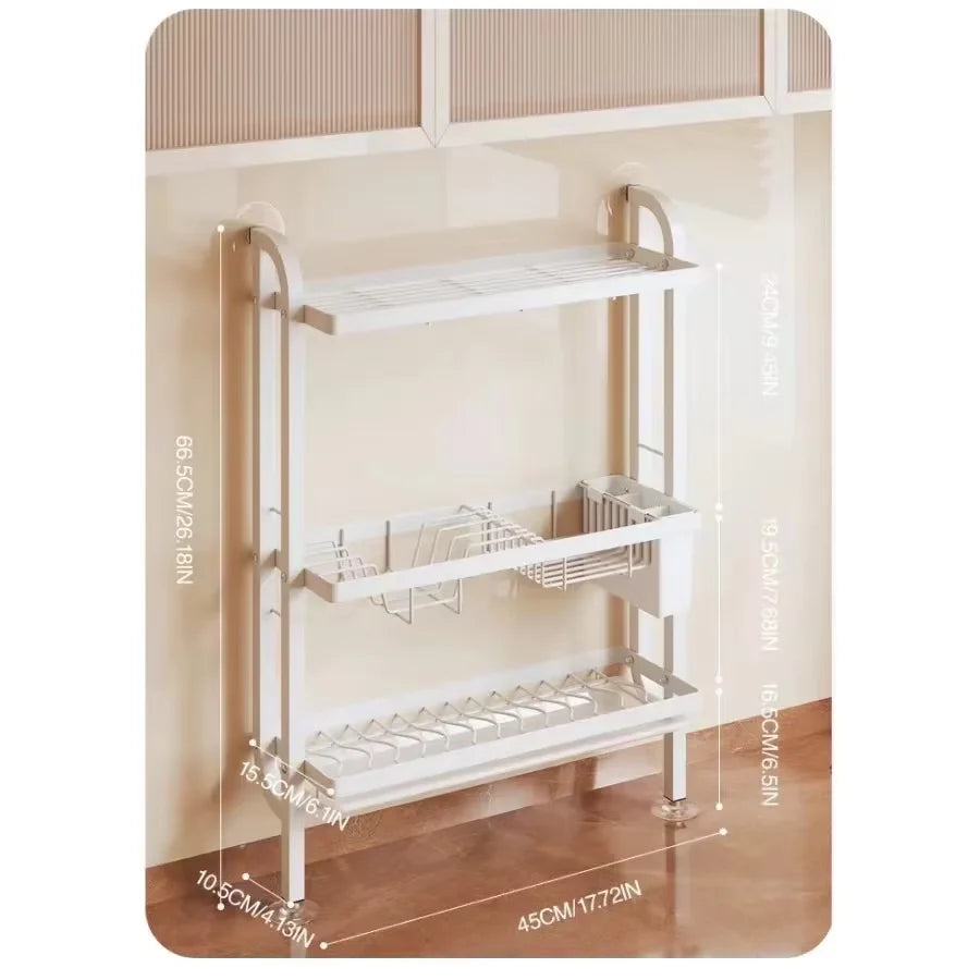 étagère murale moderne niveaux acier inoxydable blanc assiettes verres cuillères rangement serviettes