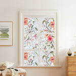 film confidentialité fenêtre multicolore floral adhésif moderne décoratif semi opaque vert bleu rose blanc