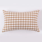 coussin plaid moderne beige blanc carreaux 30x50cm 45x45cm lit canapé décoration